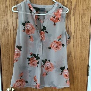 Sheer chiffon floral top
